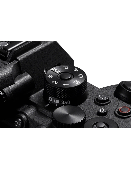 Vista superior del dial de modos y botones del Sony a7R VI, cámara sin espejo de formato completo