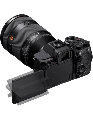 Cámara sin espejo Sony a7R VI con lente y pantalla abatible