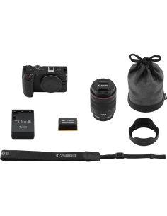 Canon EOS R6 V with RF 20-50mm f/4 L IS USM PZ lens and accessories Canon EOS R6 V with RF 20-50mm f/4 L IS USM PZ lens and accessories