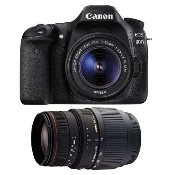 Cámara Canon 80D + EF-S 18-55mm f/4-5.6 IS STM + Sigma 70-300 f/4-5,6 APO DG MACRO-3