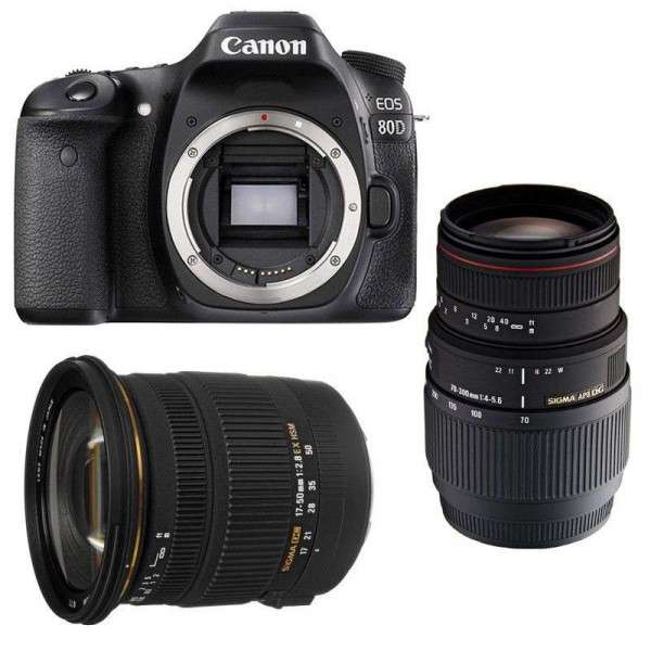 Appareil photo Reflex Canon 80D + Sigma 17-50 DC OS EX HSM + Sigma 70-300 F4-5,6 APO DG MACRO-3