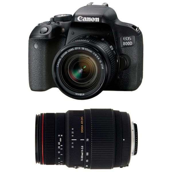 Cámara Canon 800D + EF-S 18-55mm f/4-5.6 IS STM + Sigma 70-300 f/4-5,6 APO DG MACRO-3