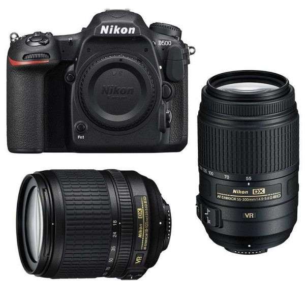 Cámara Nikon D500 + AF-S DX 18-105 mm f/3.5-5.6G ED VR + AF-S DX 55-300 mm f/4.5-5.6 G ED VR-4