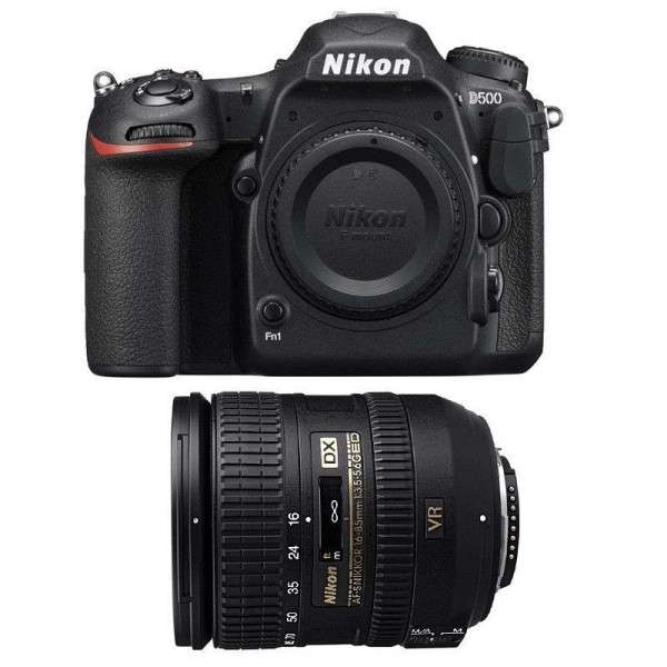 Cámara Nikon D500 + AF-S DX 16-85 mm f/3.5-5.6G ED VR-4
