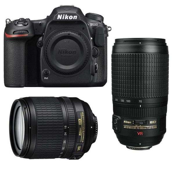 Cámara Nikon D500 + AF-S DX 18-105 mm f/3.5-5.6G ED VR + AF-S 70-300 mm f/4.5-5.6 G IF-ED VR-4