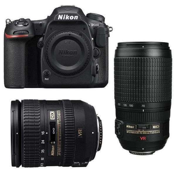 Cámara Nikon D500 + AF-S DX 16-85 mm f/3.5-5.6G ED VR + AF-S 70-300 mm f/4.5-5.6 G IF-ED VR-4