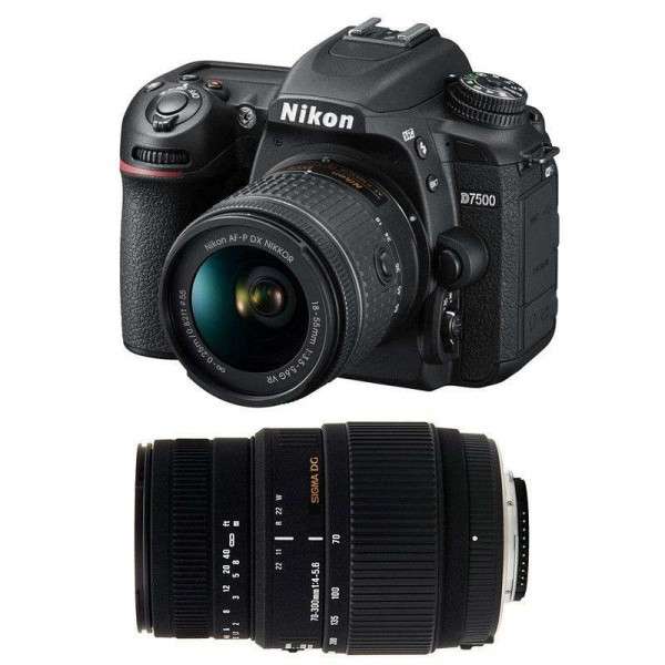 Cámara Nikon D7500 + AF-P DX NIKKOR 18-55 mm f/3.5-5.6G VR + Sigma 70-300 mm f/4-5,6 DG Macro-3