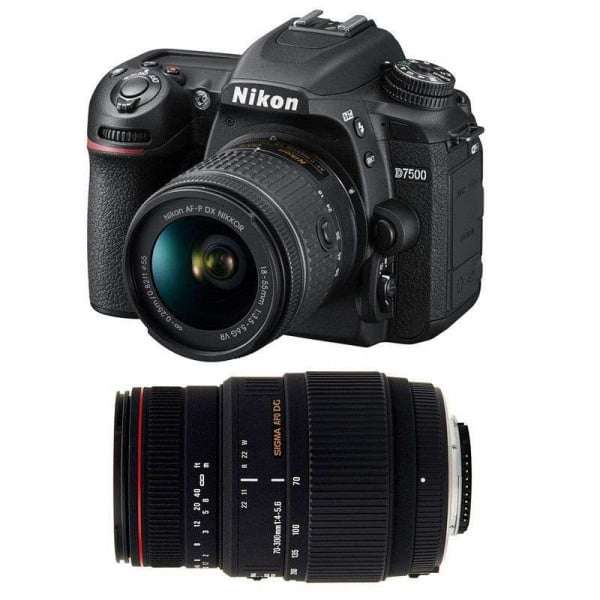 Cámara Nikon D7500 + AF-P DX NIKKOR 18-55 mm f/3.5-5.6G VR + Sigma 70-300 mm f/4-5,6 DG APO Macro-3