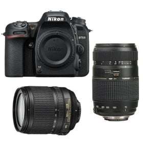Cámara Nikon D7500 + AF-S DX 18-105 mm f/3.5-5.6G ED VR + Tamron AF 70-300 mm f/4-5,6 Di LD Macro 1/2-3