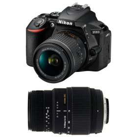 Cámara Nikon D5600 + AF-P DX NIKKOR 18-55 mm f/3.5-5.6G VR + Sigma 70-300 mm f/4-5,6 DG Macro-4
