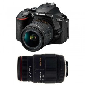 Appareil photo Reflex Nikon D5600 + AF-P DX NIKKOR 18-55 mm F3.5-5.6G VR + Sigma 70-300 mm F4-5,6 DG APO Macro-4
