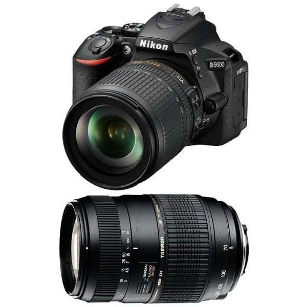 Cámara Nikon D5600 + AF-S DX 18-105 mm f/3.5-5.6G ED VR + Tamron AF 70-300 mm f/4-5,6 Di LD Macro 1/2-4