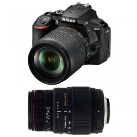 Appareil photo Reflex Nikon D5600 + AF-S DX 18-105 mm F3.5-5.6G ED VR + Sigma 70-300 mm F4-5,6 DG APO Macro-4