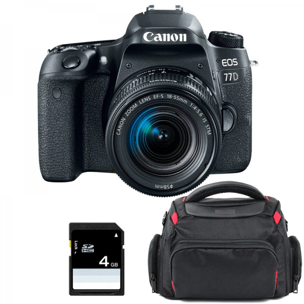 Canon EOS 77D + EF-S 18-55mm f/4-5.6 IS STM + Bag + SD 4Go-1