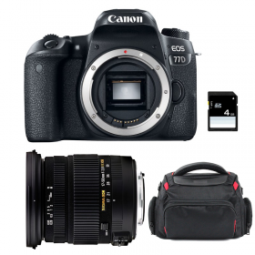 Appareil photo Reflex Canon 77D + Sigma 17-50 F2.8 DC OS EX HSM + Sac + SD 4Go-1