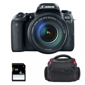 Appareil photo Reflex Canon 77D + EF-S 18-135 mm F3.5-5.6 IS USM + Sac + SD 4Go-1