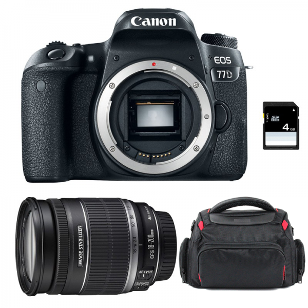Appareil photo Reflex Canon 77D + EF-S 18-200 mm F3,5-5,6 IS + Sac + SD 4Go-1