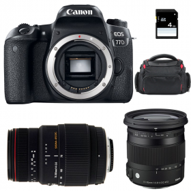 Canon EOS 77D + Sigma 17-70 F2.8-4 DC Macro OS HSM Cont. + Sigma 70-300 f/4-5,6 APO DG MACRO + Bag + SD 4 Go-1