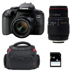 Appareil photo Reflex Canon 800D + EF-S 18-55mm F4-5.6 IS STM + Sigma 70-300 F4-5,6 APO DG MACRO + Sac + SD 4 Go-1