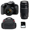 Canon EOS 800D + EF-S 18-55mm f/4-5.6 IS STM + EF 75-300 mm f/4.0-5.6 III + Bag + SD 4Go-1