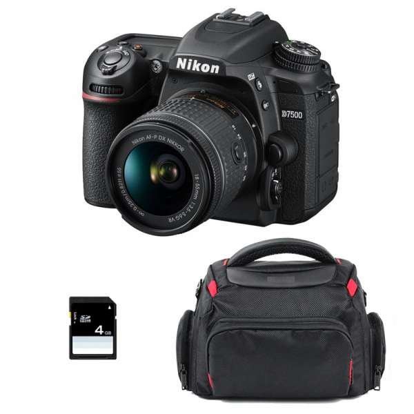 Appareil photo Reflex Nikon D7500 + AF-P DX NIKKOR 18-55 mm F3.5-5.6G VR + Sac + SD 4Go-1