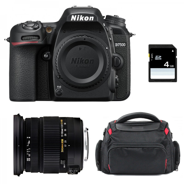 Nikon D7500 + Sigma 17-50 mm f/2,8 DC OS EX HSM + Bag + SD 4Go