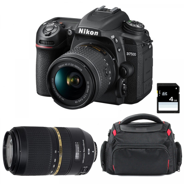 Nikon D7500 + AF-P DX 18-55mm 3.5-5.6G VR + Tamron AF 70-300mm f/4-5.6 SP Di VC USD + Bag + SD 4Go-1