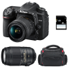 Appareil photo Reflex Nikon D7500 + AF-P DX 18-55mm 3.5-5.6G VR + AF-P DX 70-300 mm F4.5-6.3 G ED VR + Sac + SD 4Go-3