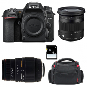 Cámara Nikon D7500 + 17-70 mm f/2,8-4 DC Macro OS HSM Cont. + 70-300 mm f/4-5,6 DG APO Macro + Bolsa + SD 4 Go-1