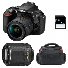 Appareil photo Reflex Nikon D5600 + AF-P DX NIKKOR 18-55 mm F3.5-5.6G VR + AF-S DX 55-200 mm F4-5.6 ED VR II + Sac + SD 4Go-1