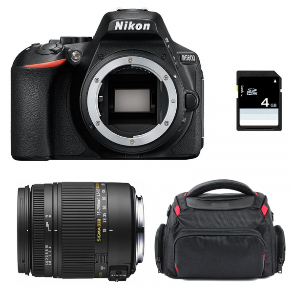 Cámara Nikon D5600 + Sigma 18-250 mm f/3,5-6,3 DC MACRO OS HSM + Bolsa + SD 4Go-1