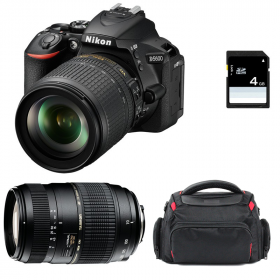 Cámara Nikon D5600 + AF-S DX 18-105 mm f/3.5-5.6G ED VR + Tamron AF 70-300 mm f/4-5,6 Di LD Macro 1/2 + Bolsa + SD 4Go-1
