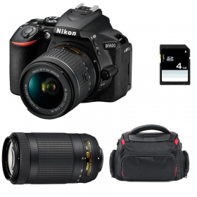 Nikon D5600 + AF-P DX NIKKOR 18-55 mm f/3.5-5.6G VR + AF-P DX 70-300 f/4,5-6,3 G ED VR + Bag + SD 4Go-1