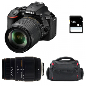 Appareil photo Reflex Nikon D5600 + AF-S DX 18-105 mm F3.5-5.6G ED VR + Sigma 70-300 mm F4-5,6 DG APO Macro + Sac + SD 4Go-1