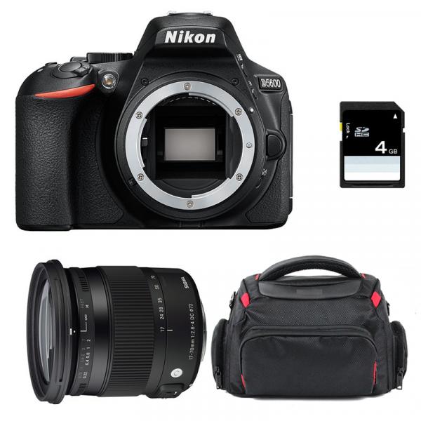 Nikon D5600 + Sigma 17-70 DC OS HSM Contemporary + Bag + SD 4Go-1