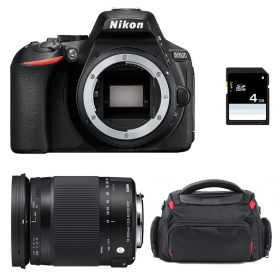 Appareil photo Reflex Nikon D5600 + Sigma 18-300 mm F3,5-6,3 DC OS HSM Contemporary Macro + Sac + SD 4Go-1