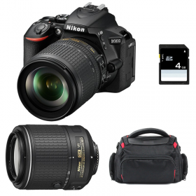 Nikon D5600 + AF-S DX 18-105 mm f/3.5-5.6G ED VR + AF-S DX 55-200 mm f/4-5.6 ED VR II + Bag + SD 4Go-1