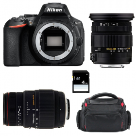 Appareil photo Reflex Nikon D5600 + Sigma 17-50 mm F2,8 DC OS EX HSM + Sigma 70-300 mm F4-5,6 DG APO Macro + Sac + SD 4Go-1