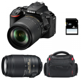 Nikon D5600 + AF-S DX 18-105 mm f/3.5-5.6G ED VR + AF-S DX 55-300 mm f/4.5-5.6 G ED VR + Bag + SD 4Go-1