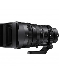 Sony SEL FE PZ 28-135mm f/4 G OSS lens with E-mount, featuring zoom control and hood Sony SEL FE PZ 28-135mm f/4 G OSS lens with E-mount, featuring zoom control and hood