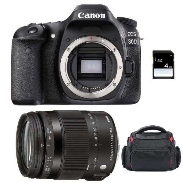 Canon EOS 80D + Sigma 18-200 mm f/3,5-6,3 DC OS HSM MACRO Contemporary + Bag + SD 4Go-1