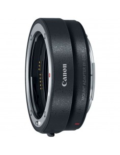 Canon EF to RF mount adapter with visible electronic contacts and textured surface