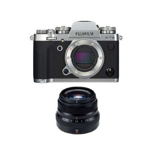 Fujifilm X T3 Silver  Fujinon  XF  35 mm f 2 R WR Noir 