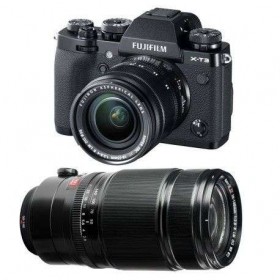 Cámara mirrorless Fujifilm XT3 Negro + Fujinon XF 18-55 mm f/2.8-4 R LM OIS + Fujinon XF 50-140mm F2.8 R LM OIS WR-14