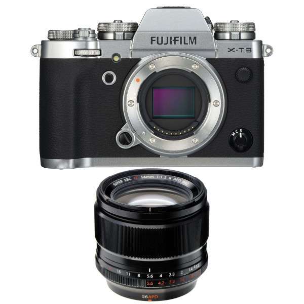 Cámara mirrorless Fujifilm XT3 Plata + Fujinon XF 56mm F1.2 R APD Negro-4