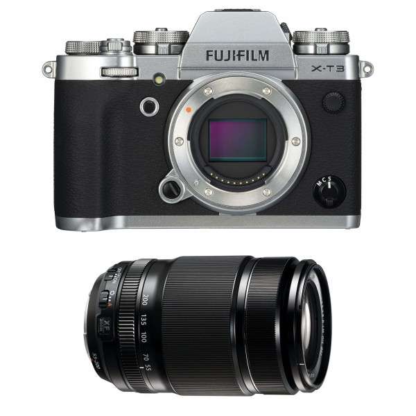 Appareil photo hybride Fujifilm XT3 Silver + Fujinon XF 55-200mm F3.5-4.8 R LM OIS Noir-4