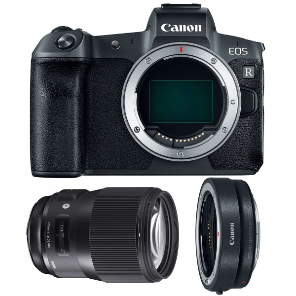 Appareil photo hybride Canon R + Sigma 135mm F1.8 DG HSM Art + Canon EF R-4