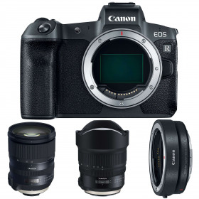 Appareil photo hybride Canon R + Tamron SP 24-70mm F2.8 Di VC USD G2 + Tamron SP 15-30mm F2.8 Di VC USD G2 + Canon EF R-4