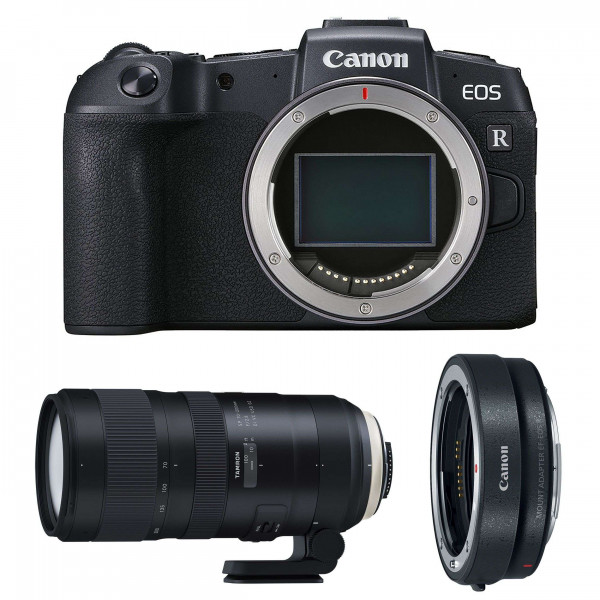 Cámara mirrorless Canon RP + Tamron SP 70-200mm F/2.8 Di VC USD G2 + Canon EF R-5