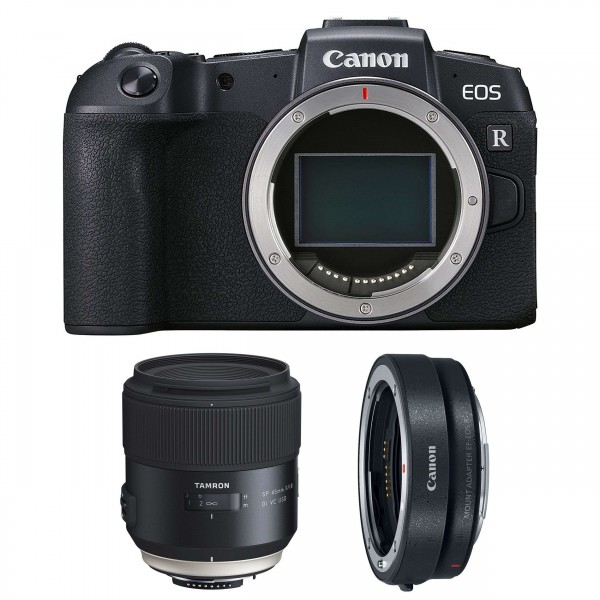 Appareil photo hybride Canon RP + Tamron SP 45mm F1.8 Di VC USD + Canon EF R-5